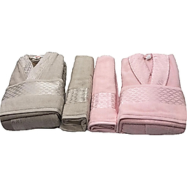 Özdilek Elissa Taş-Pudra Aile Bornoz Seti