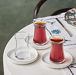 Karaca Streamline Hole 12 Parça 6 Kişilik Cam Çay Seti 165 ml