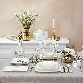 Emsan Ems Fine Bone Lorella Gold 61 Parça 12 Kişilik Yemek Takımı