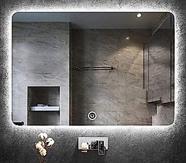 DNR 70x110 Cm Dokunmatik Beyaz Ledli Dikdörtgen