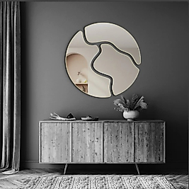FKC Tasarım Asimetrik Dekoratif Ayna Duvar DEKORU(60X60CM)