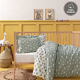 Yataş Mini Povey Bebek Ranforce %100 Pamuk Nevresim Takımı - Adaçayı