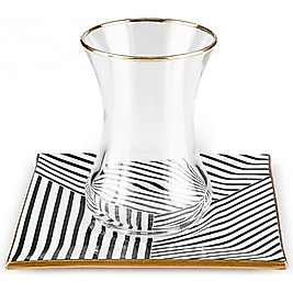 Karaca Black Noir Yeni Kare 12 Parça 6 Kişilik Çay Seti