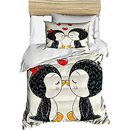 Mira Home Yenidoğan Kız Bebek Nevresim Takımı; %100 Pamuklu Penguen