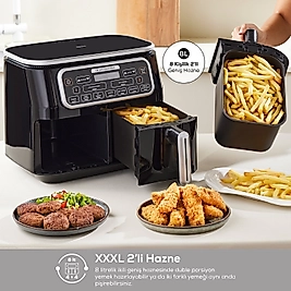 Karaca 8 Fonksiyonlu Premium Iki Hazneli Air Pro Cook Duo Tandır Xxxl 8 Litre Geniş Hazneli Airfryer Rosegold 8 Kişilik