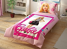 Taç Lisanslı Barbie Çek Canlandır Tek Kişilik Nevresim Takımı