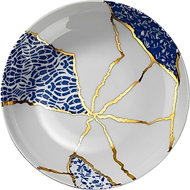 Kütahya Porselen Zeugma Kintsugi 28 Parça 6 Kişilik Yemek Takımı