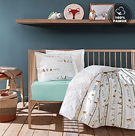 Yataş Mini Nutta Bebek Ranforce %100 Pamuk Nevresim Takımı - Adaçayı