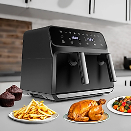 Karaca Multifry XXXL 9 Litre Dijital Tek Hazneli / Seperatör ile Çift Hazne Kullanılabilen Cam Pencereli Airfryer