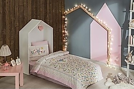 Taç Ranforce Bebek Nevresim Takımı - Flower Pembe