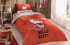 Taç Lisanslı Tek Kişilik Nevresim Takımı Hello Kitty Bow