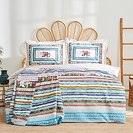 Karaca Home Perez Hardal %100 Pamuk Tek Kişilik Pike Hediyeli Nevresim Takımı