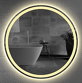 Global Led Mirror 70 cm Kumlamalı Ledli Yuvarlak Ayna Banyo Aynası