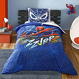 Taç Spider Man Blue City Pamuk Tek Kişilik Nevresim Takımı