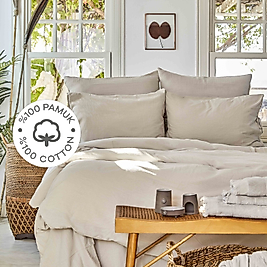 Karaca Home 4 Element Hava Açık Gri %100 Pamuk Çift Kişilik Nevresim Takımı