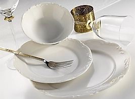 Kütahya Porselen San Marco Krem 24 Parça 6 Kişilik Yemek Takımı