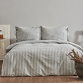 Karaca Home Young Striped Tek Kişilik Nevresim Takımı Denim