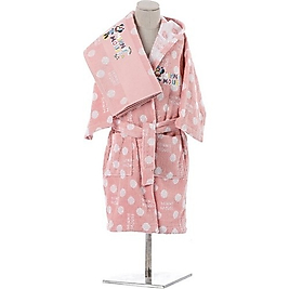 Özdilek Lisanslı 2 Parça Bornoz+ Havlu 11-12 Yaş Minnie Pembe