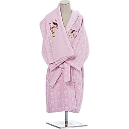 Özdilek Niloya Heart Havlu Bornoz Set Pembe 7 -8 Yaş