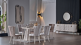 Bellona-Plaza Yemek Odası Takımı - Fildişi
