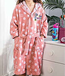 Özdilek Lisanslı Çocuk Havlu Bornoz Seti 1112 Yaş-Minnie Mouse Pembe