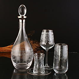 Paşabahçe Krıstal Ispir 49 Parça 12 Kişilik Dekorlu Içecek Takımı-Platın