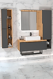 Netdeko Melody 90 cm Antrasit Lavabolu