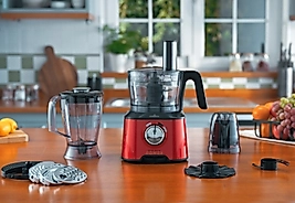 Karaca Mastermaid Power Multifunctional 10 in 1 Red Mutfak Robotu, Blender Seti 2000w