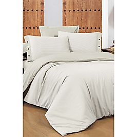 Sarev New Fancy Stripe Ekru Tek Kişilik %100 Pamuk