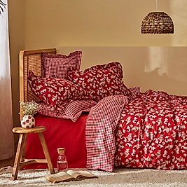 Karaca Home Carlo %100 Pamuk Tek Kişilik Nevresim Takımı Kırmızı