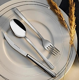 Kütahya Lotus 84 Parça Çatal Kaşık Bıçak Takımı Sade
