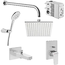 Artema Root Square Ankastre Duş Seti Krom