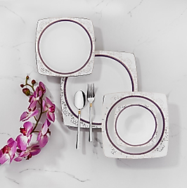 Korkmaz Bone 60 Parça Kare Yemek Takımı