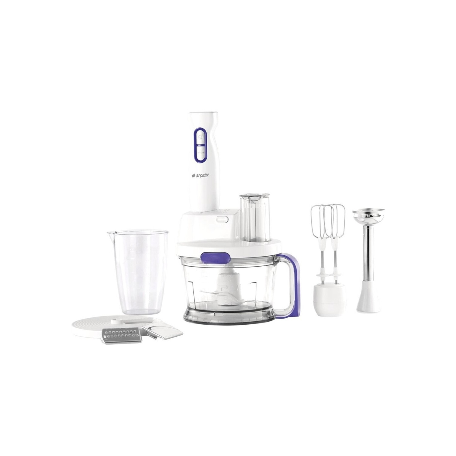 Arçelik 1 - 2 L K 1261 Rhb Blender Seti Rendeli El Blender Seti Mutfak Robotu 1000W C 2 Kademeli 220