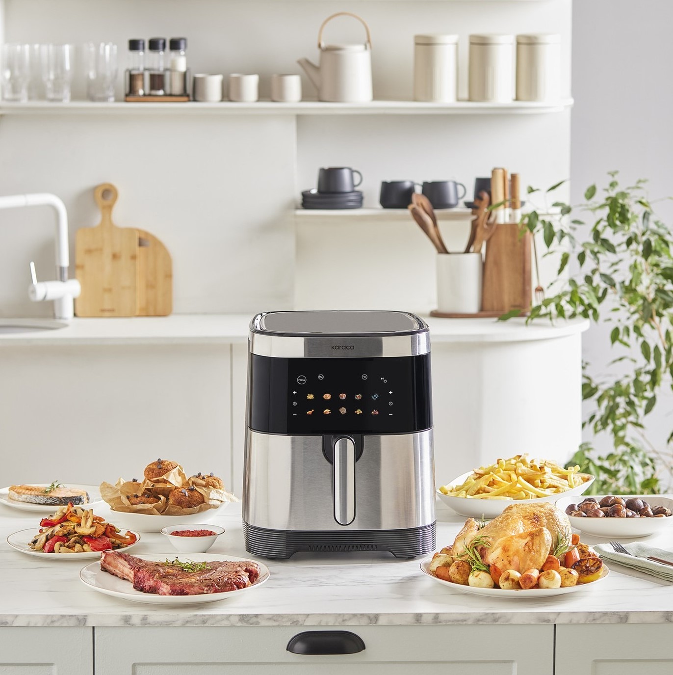 Karaca Gourmet 9L Smart Color Screen Geniş Hazne Inox Airfryer