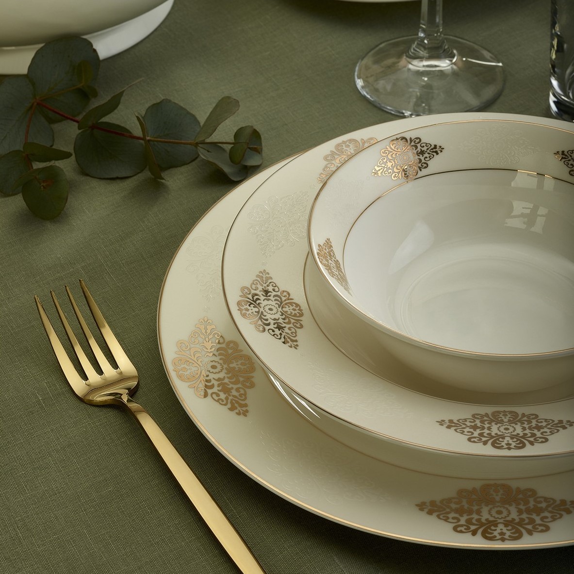 Emsan New Bone Sare 60 Parça 12 Kişilik Yemek Takımı