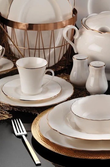 Kütahya Porselen Bone Olympos 54 Parça 12 Kişilik Yemek Takımı