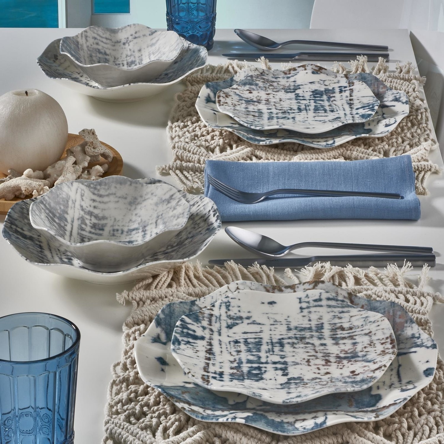 Güral Porselen Güral Nesrin 24 Parça 6 Kişilik Bone Yemek Seti