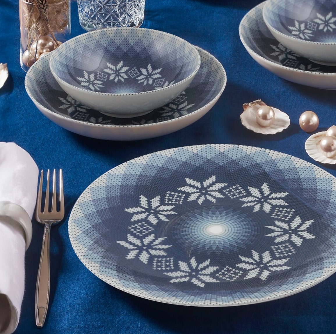 GÜRAL PORSELEN CAMELIA 18 PARÇA 6 KİŞİLİK YEMEK TAKIMI 3100