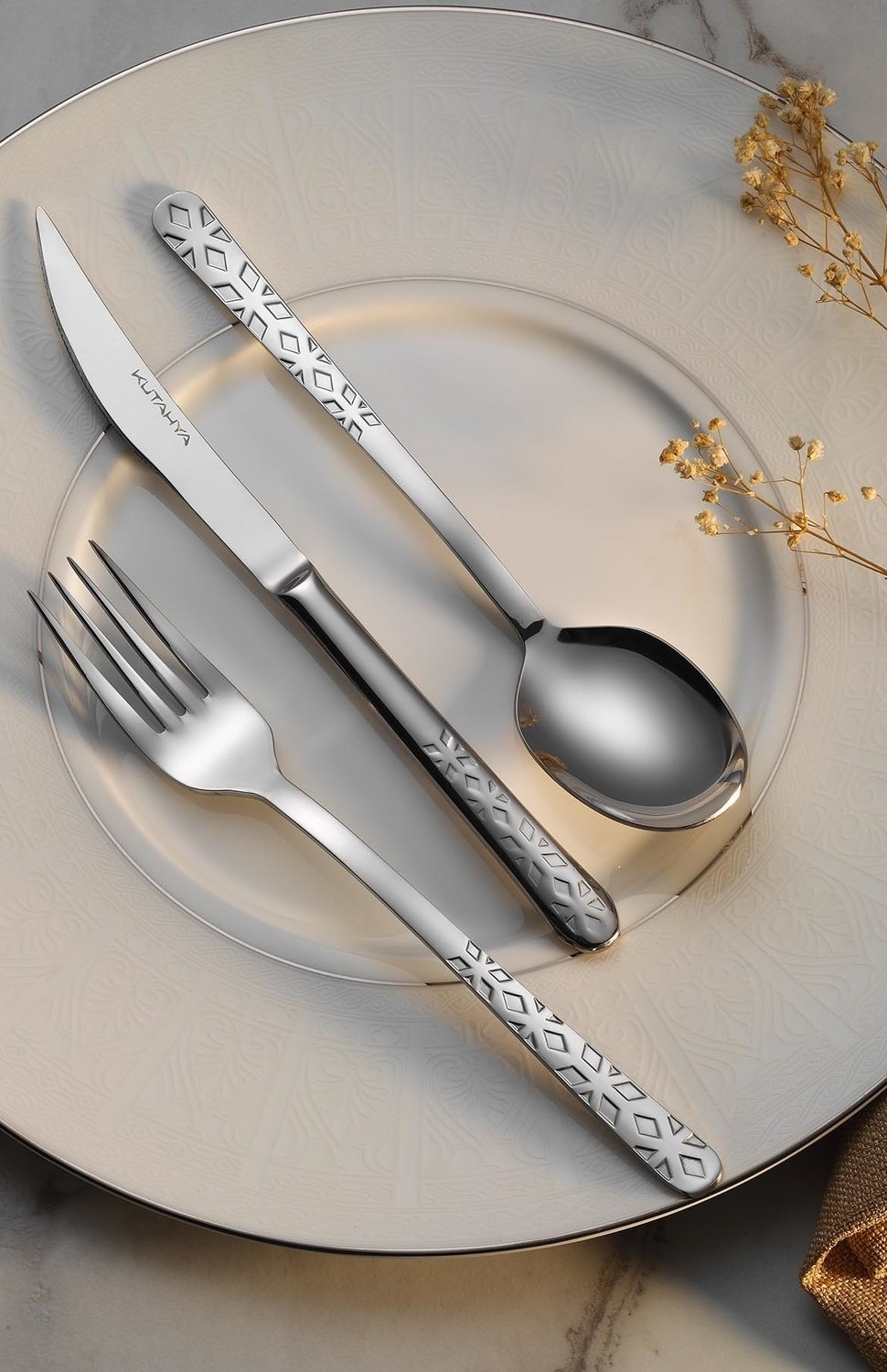 Kütahya Porselen Luna 84 Parça 12 Kişilik Çatal Bıçak Takımı