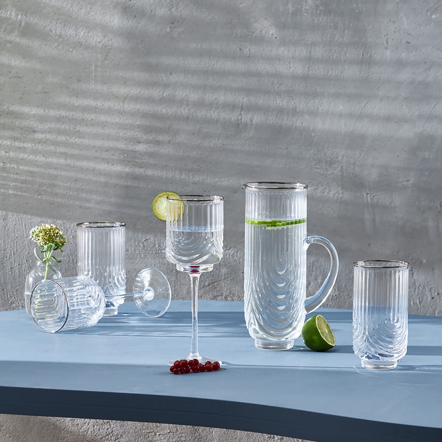 Karaca Gleam Platin 25 Parça 12 Kişilik Bardak Seti