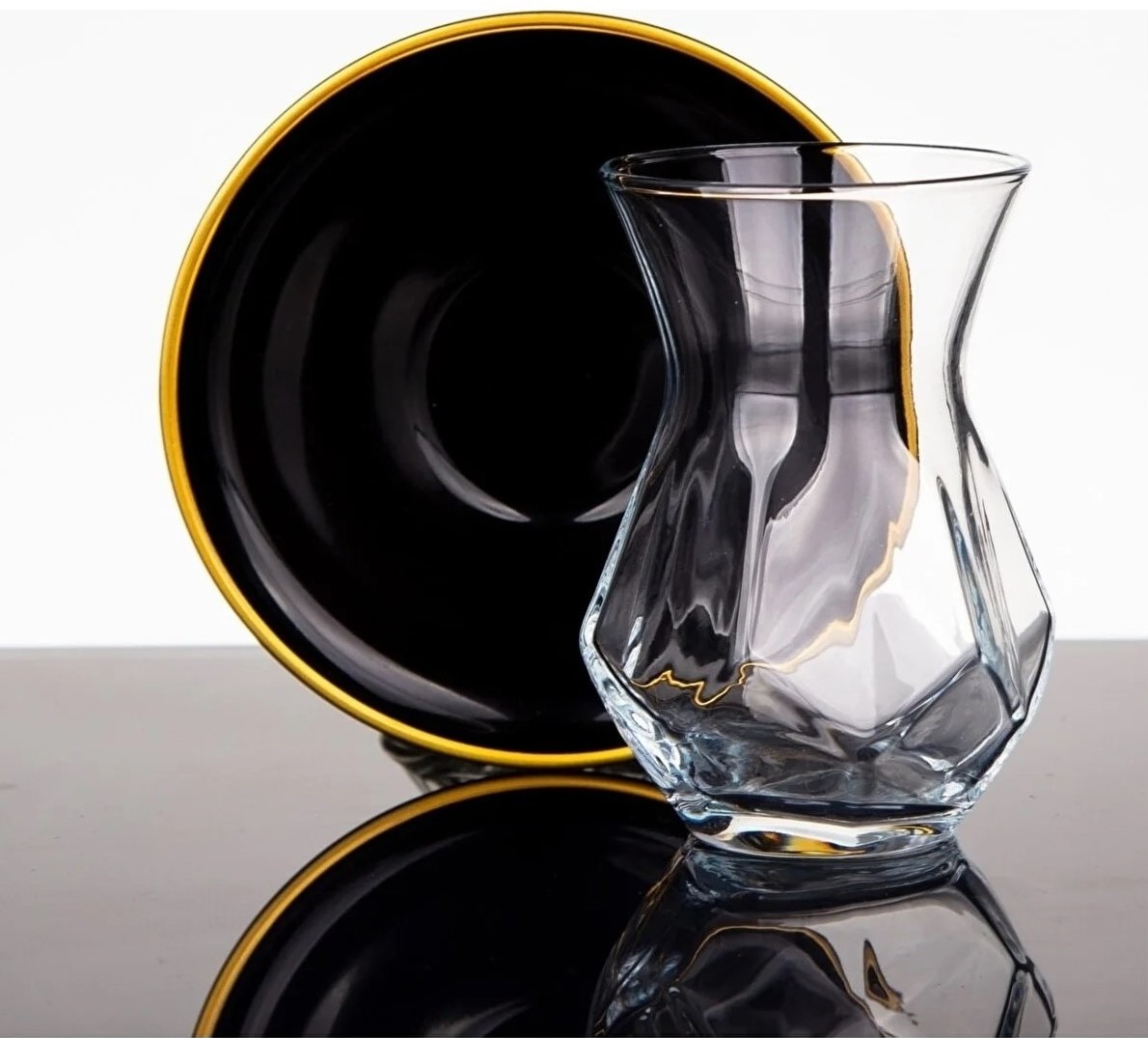 Lav Alya Black Çay Bardak Takımı Çay Seti 6'lı