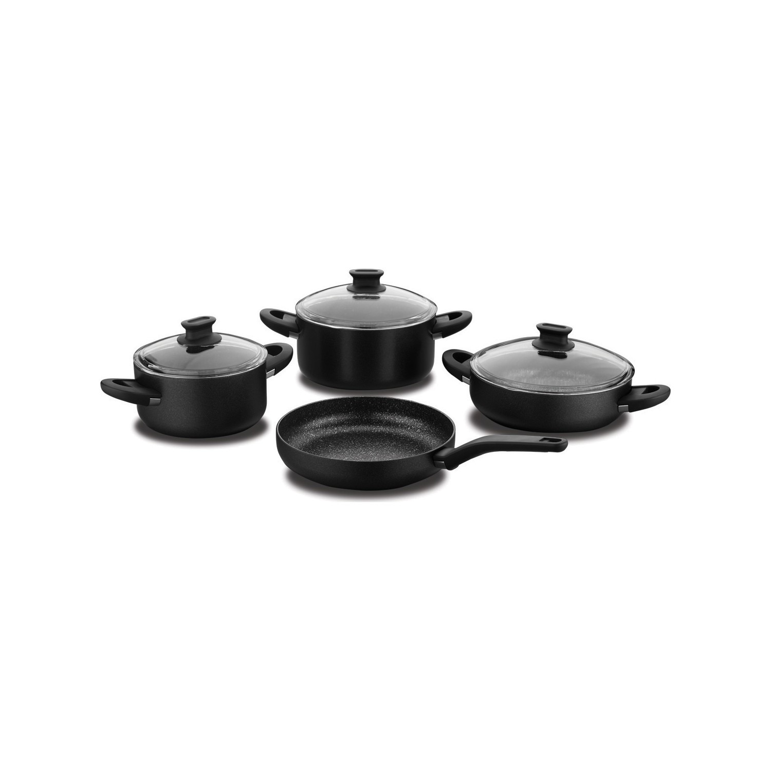 Korkmaz Lina 7 Parça Siyah Tencere Seti