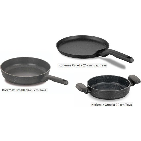 Korkmaz Ornella Krep Tavası 26 cm Tava Sahan Seti