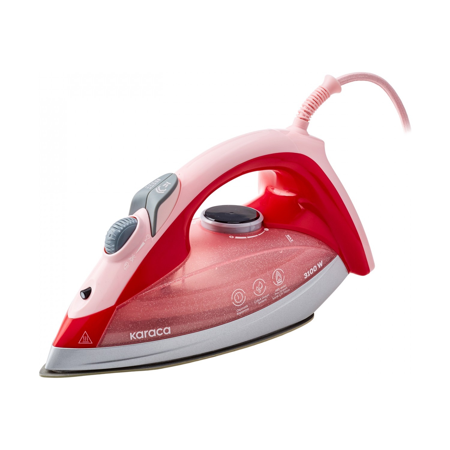 Karaca Vantuz Irona Buharlı Ütü Ionic Pembe