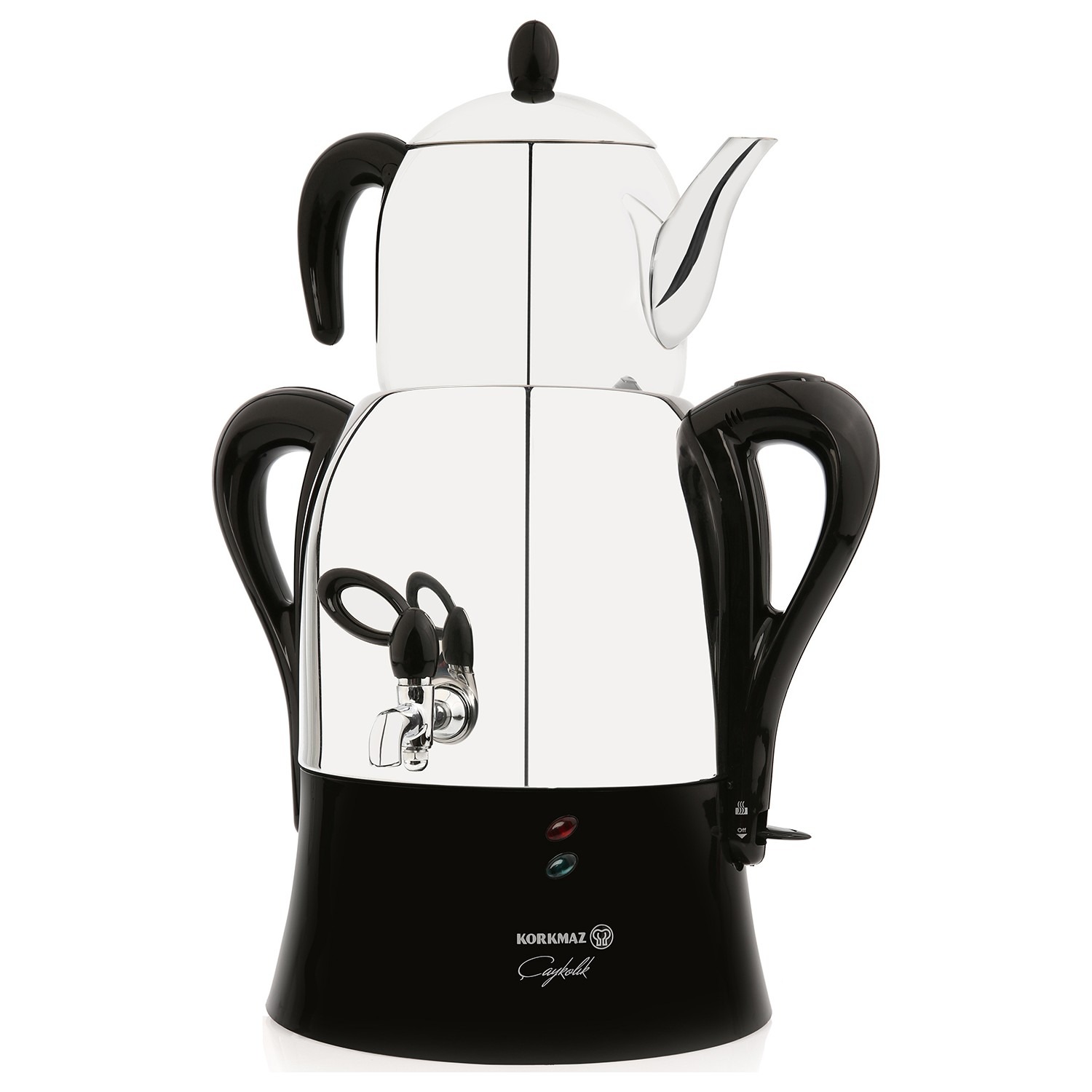 Korkmaz A341-04 Çaykolik Semaver Çay Makinesi - Siyah - 3 lt