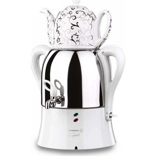 Korkmaz Çaykolik Beyaz Porselen Demlik Dekorlu