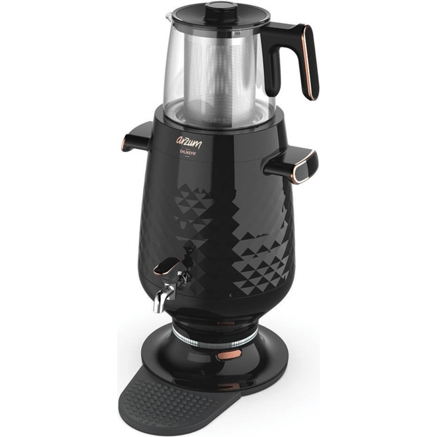 Arzum Resmi Distribütör Garantili AR3083 Ehlikeyf 2200 W Cam Demlikli Semaver 3+ L Semaver 3 Yıl Cam 500