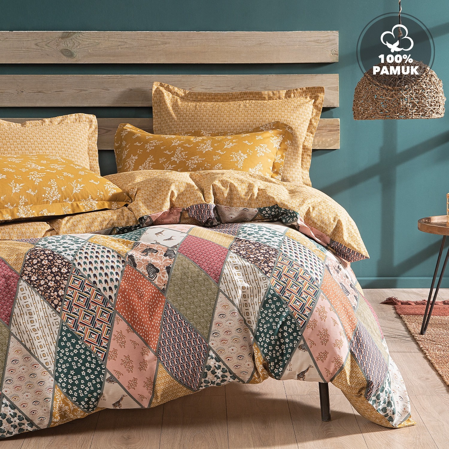 Yataş Bedding Astrid Çift Kişilik Ranforce Nevresim Takımı - Hardal