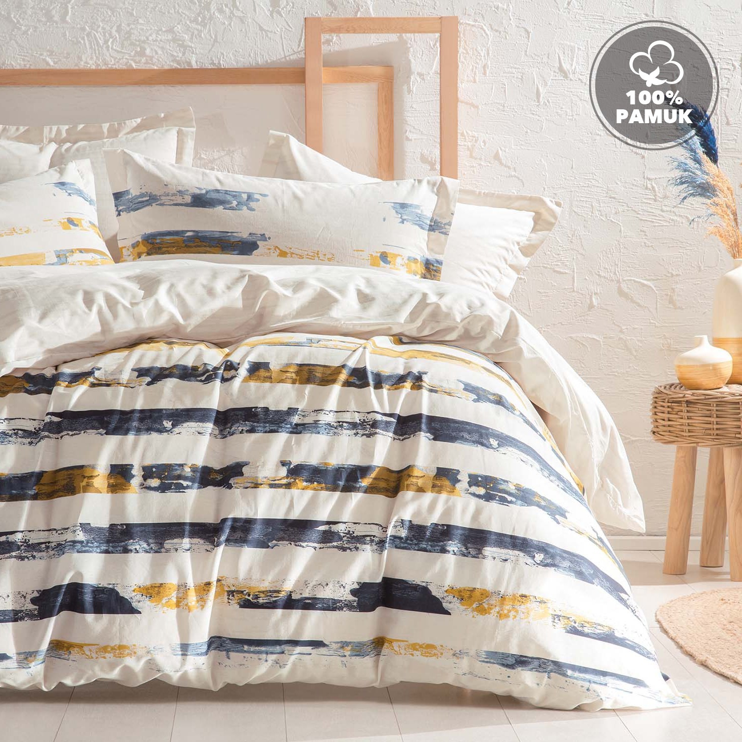 Yataş Bedding Stain Ranforce Çift Kişilik Nevresim Takımı - Bej